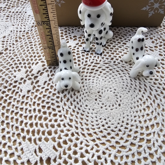 Pier 1 Dalmatian Dog Art Glass- White and Black Used - Picture 5 of 15